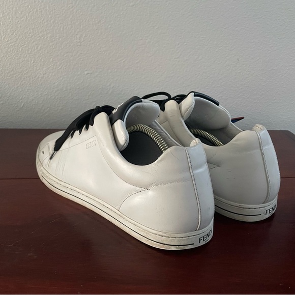 Fendi Lightning Bolt Low White Sneakers size UK8.5 - Picture 2 of 7
